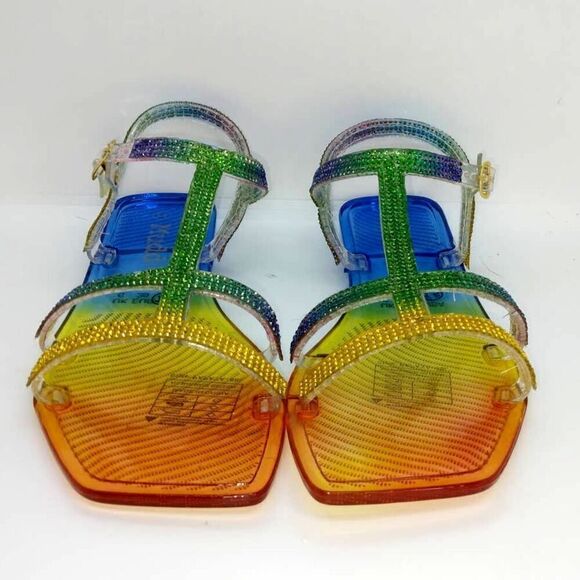Mudd NEW Women's Rainbow See-Thru Sandals - sz. 7 1/2 - Picture 2 of 6